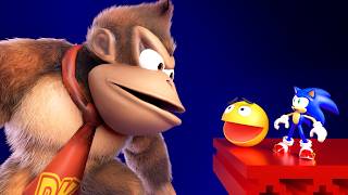 Pac-Man And Sonic Try To Beat Donkey Kong