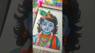 💗 Little Krishna Drawing Tutorial 🎨 | Beautiful Krishna Art Process 🦚 #shorts #KrishnaDrawing
