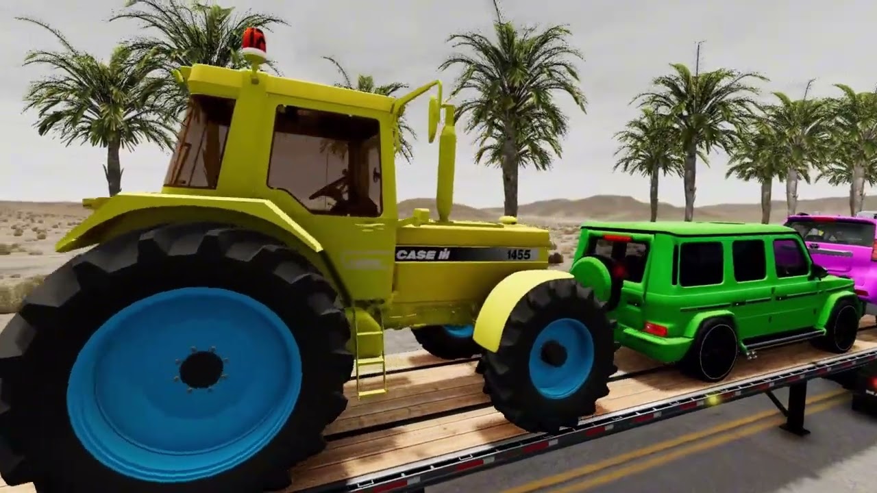 Flatbed Truck Mcqueen | Transportation with Truck - Pothole vs Car 