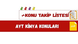 2022 AYT Kimya Konuları ve Soru Dağılımı   Konu Takip Çizelgesi | PDF #GüncelKonular (ÖSYM)