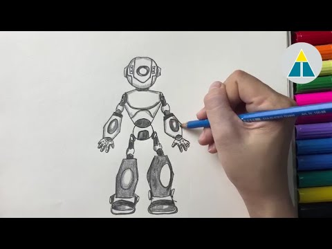 Vẽ ROBOT đơn giản | Vẽ đơn giản cùng Hi Art Cute | How to draw a ...