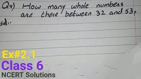 How Many Whole Numbers are there between 32 and 53 class 6 in Urdu Hindi