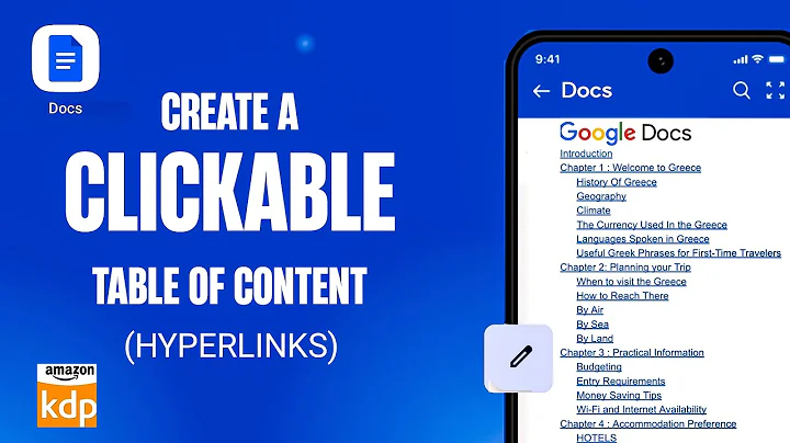 How to Create a Clickable Table of Contents in Google Docs (Hyperlinks for eBooks & KDP)