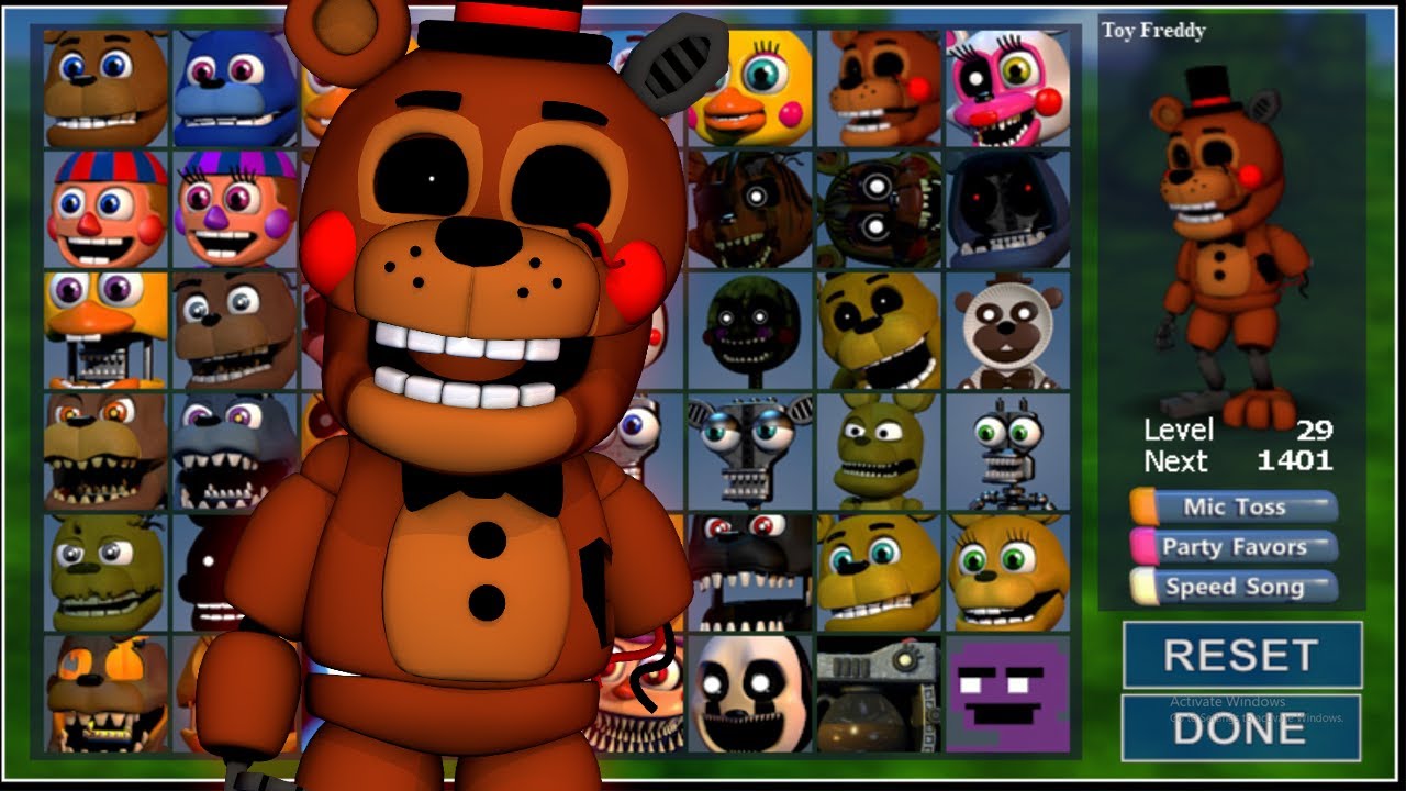 Fnaf World Mod] FNAF Security Breach ALL ADVENTURE ANIMATRONICS