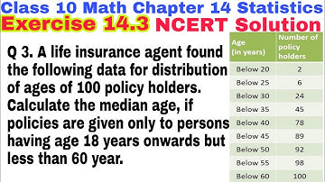 Class 10 chapter 14 Statistics  Ex 14.3 Q 3 | Mathematics NCERT Solution | CBSE | Statistics |