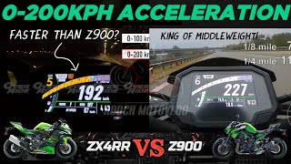 2023 Kawasaki ZX4RR 🆚️ Kawasaki Z900 | 0-200kph Acceleration | Top Speed Attempt 🔥