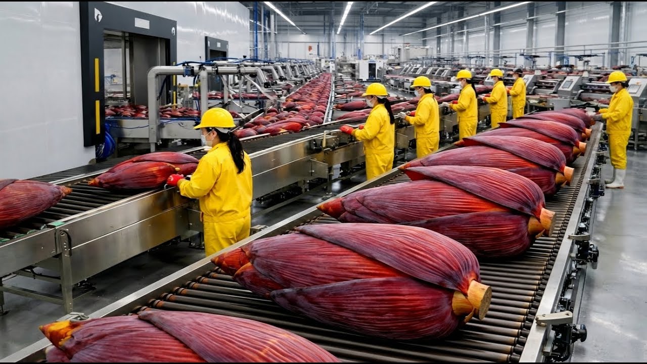 100,000 LB Per Day — Inside the Insanely Fast Banana Blossom Factory