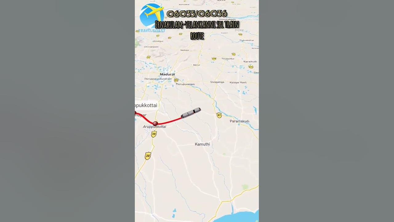 Ernakulam Velankanni spl train via thiruvarur, pattukottai route map train trending shorts