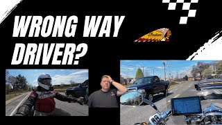 Wrong Way Driver While Riding My Indian Springfield Motorcycle.  A Minor Close Call.
