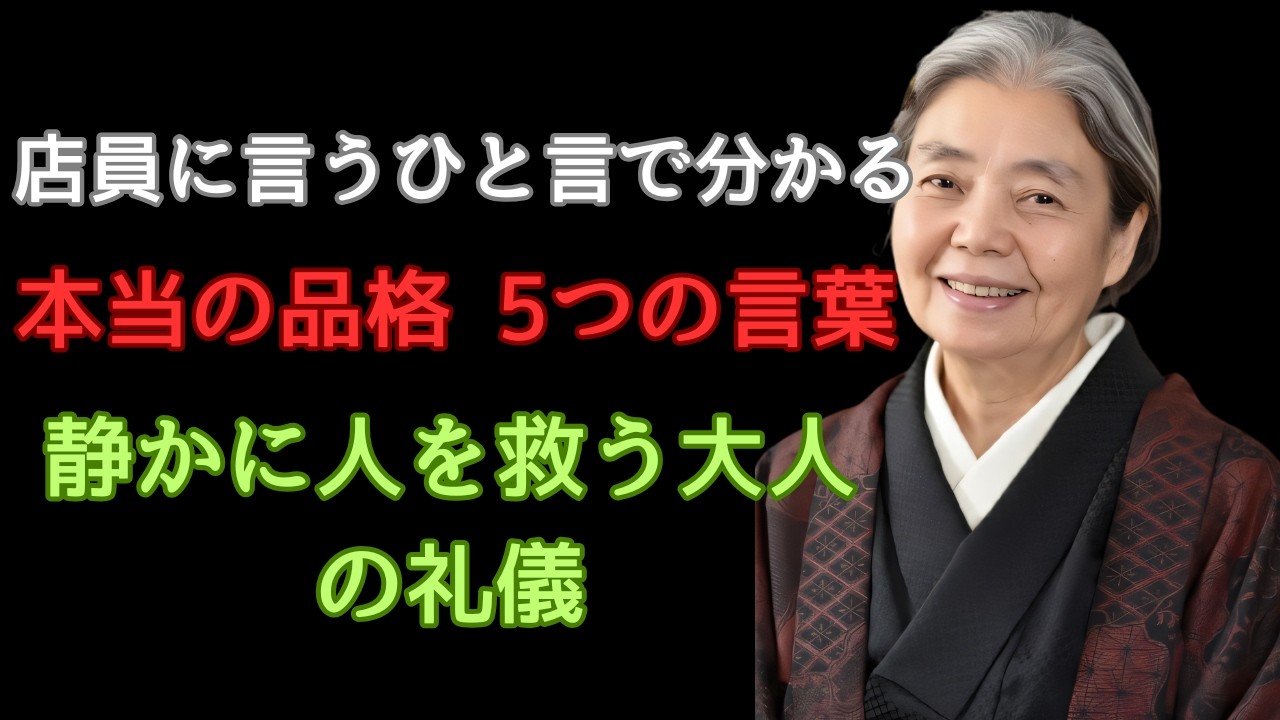 【樹木希林】店員に言うひと言で分かる本当の品格 5つの言葉 静かに人を救う大人の礼儀