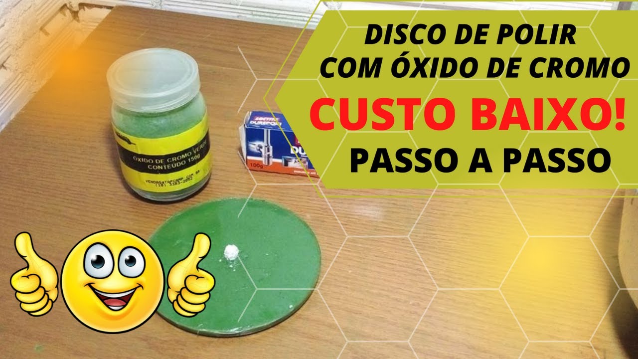 PASSO A PASSO DE COMO FAZER UM DISCO DE ÓXIDO DE CROMO PARA POLIR PEDRAS SÓ COM ÁGUA !