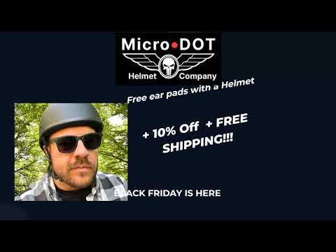 Micro DOT Twister Reversible Flat Black Half Helmet No Mushroom