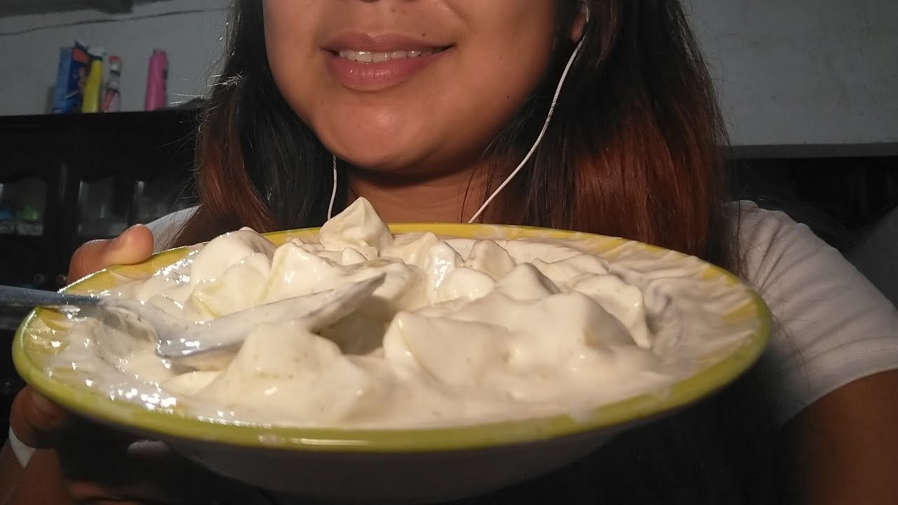 ASMR COMIENDO 🍏 MANZANA CON CREMA #asmr #foryou #viral