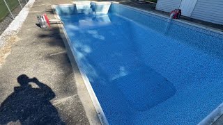 IT’S TIME TO BRING IN THE HOT WATER FOR SURE #swimmingpool #liner #renovation #video