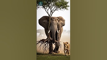 Heldhaftige olifant redt een dodelijke leeuw! #dieren #leeuw #olifant #vriendschap
