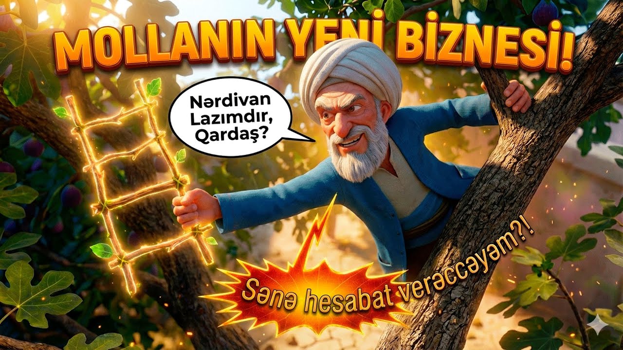 Molla Nəsrəddin Ağacda Tutuldu! 🤣 Əncir Ağacında Nərdivan Satmaq?