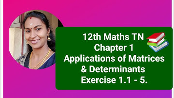12th Maths TN | Chapter 1| Applications of Matrices and Determinants | Exercise 1.1 - 5.