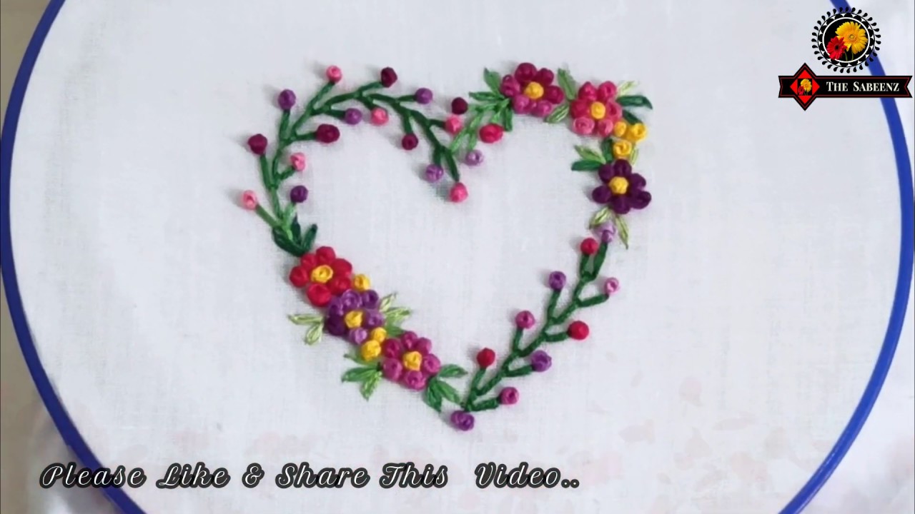 Hand Embroidery Heart Shape Design Basic Embroidery Stitches For Begin Embroidery Hearts Basic Embroidery Stitches Hand Embroidery