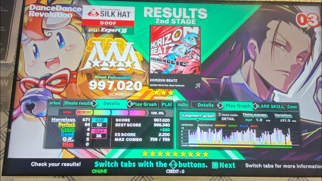 DDR World - Horizon Beatz ESP 16 AAA 997,020