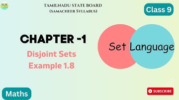 Class 9 | Set Language | Chapter-1 | Disjoint Set | Example 1.8 | Tamilnadu state board