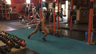 Sprawl to staggered broad jumps