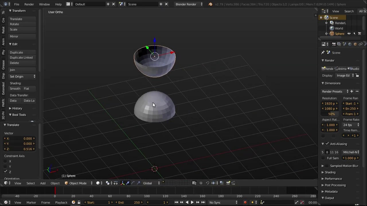 Blender Bridge Between Loops : How to use Bridge edge loop to create ...