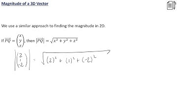 Magnitude of a 3D Vector