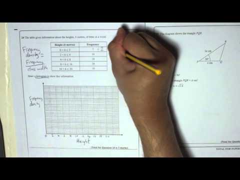 Edexcel GCSE Paper 2 November 2012 Question 24 - Histograms