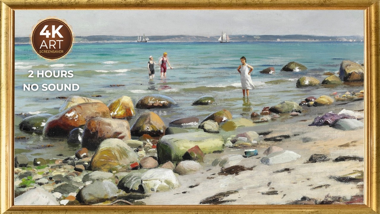 Rocky Seashore Painting — 2 Hours in 4K (No Sound) | Classic Coastal Art