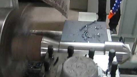 cnc pipe threading lathe working video