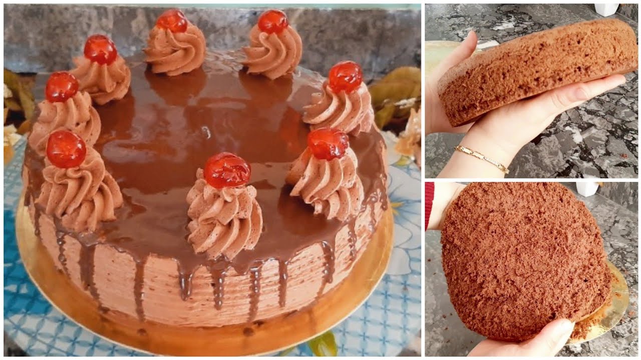 خطيرة البنات👌طورطة بكيك إسفنجي مع سر باش تجيك كريمة متماسكة حضريها لجميع المناسبات