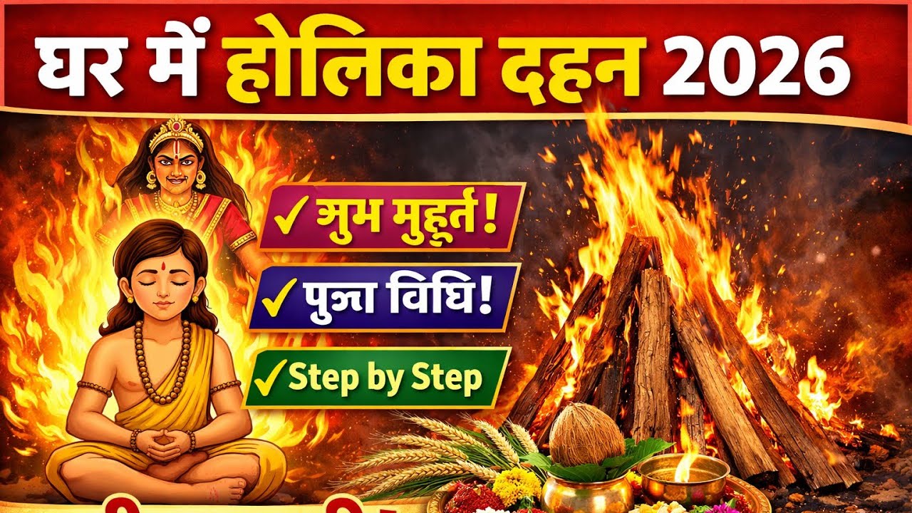 🔥 घर में होलिका दहन पूजा विधि 2026 | सही मुहूर्त और सम्पूर्ण विधि #holidahan #holikadahan #holi 