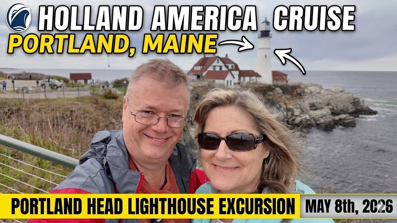 Holland America Cruise Day #7 Portland, Maine - Portland Lighthouse, Town Tour, Cabin 8115 Room Tour