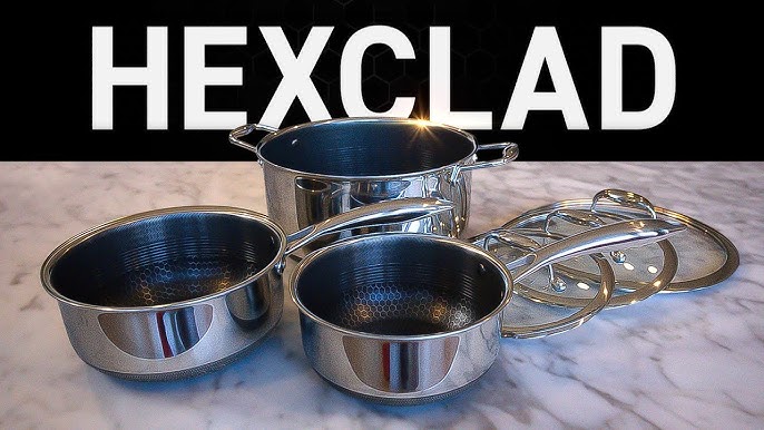 Unboxing HexClad 7-Piece Hybrid Stainless Steel Cookware Set with Lids and  Wok 