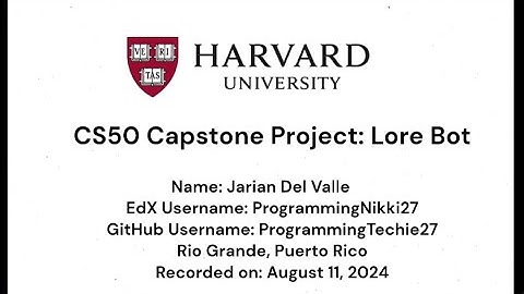 CS50 Final Capstone Project- Discord Lore Bot