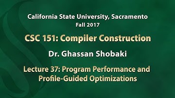 Compilers Lecture 37: Program Performance and Profile-Guided Optimizations