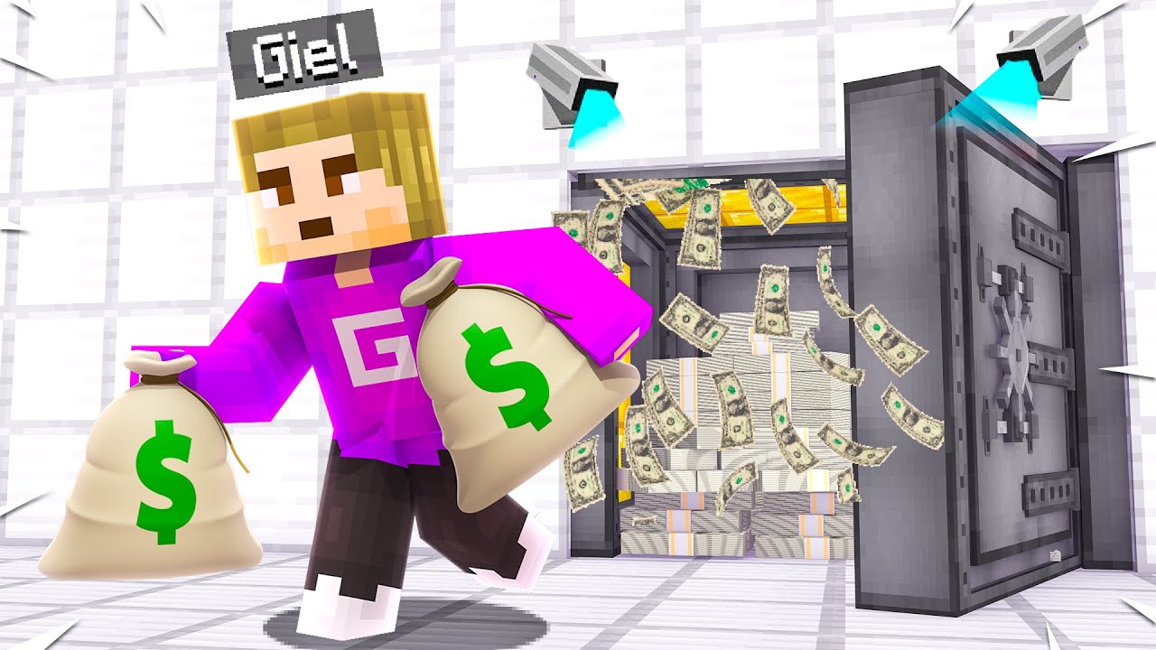 GIEL HEEFT INGEBROKEN IN MIJN BANK (Minecraft Survival)