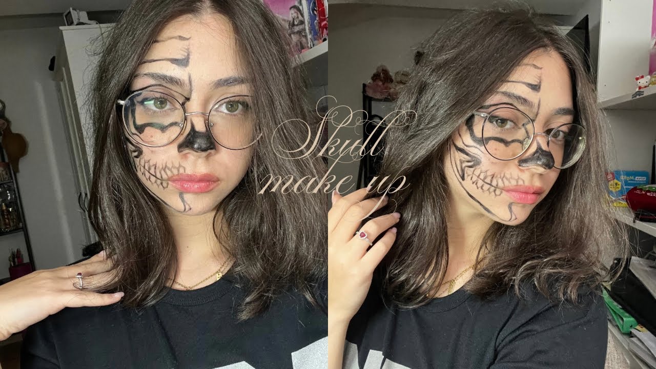 half skull makeup tutorial💀