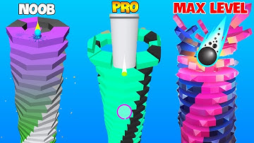 Drop Stack Ball #1 Max Levels Game Update Walkthrough GamePlay Mobile iOS, Android