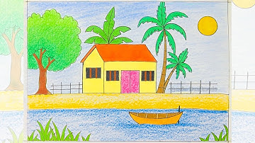 Vẽ phong cảnh quê hương | Vẽ tranh phong cảnh quê hương | Vẻ đẹp cuộc sống trong tác phẩm mĩ thuật