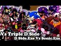 FNF Vs Triple D Side Triple Trouble Vs Sonic Exe V2 Mods Hard 