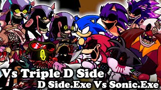 FNF | Vs Triple D Side | Triple Trouble - Vs Sonic.exe v2 | Mods/Hard |