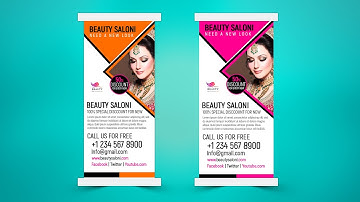 Beauty Salon Roll up Banner Design - Photoshop 2020 Tutorial