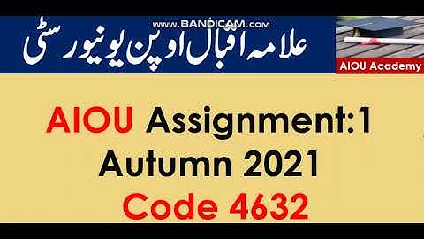 AIOU Code 4632-1 Solved Assignment No.1 Autumn 2021