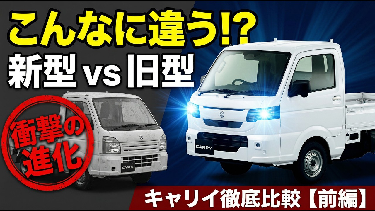 軽トラなのにかっこいい！新型キャリイと旧型を並べて徹底比較！何が変わった？