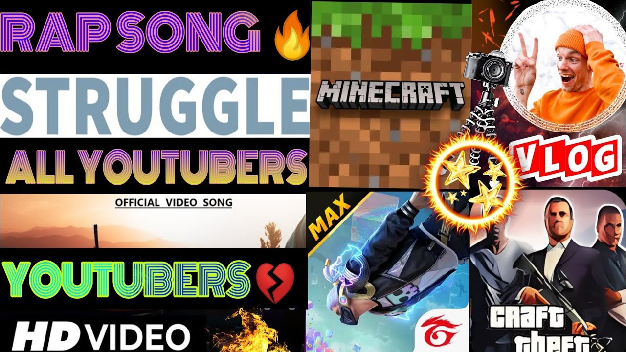 Youtuber And Rapper ALL YOUTUBERS :- STRUGGLE 💔 || Official Rap Song 🎧 || Every Youtuber ...
