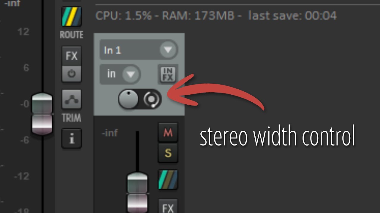 accessing the width knob in reaper 7