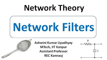 Network Theory Lec 6: Network Filters #Lowpassfilter #Highpassfilter #Bandpassfilter #Notchfilter