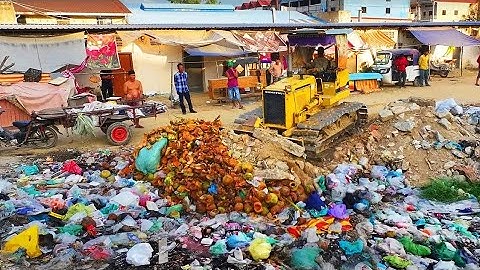 Amazing Update Actions!! Land Fill, Garbage Dump & Clear Pushing Stone Into Pit By Skills D31p Dozer