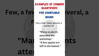 "Examples of Common Quantifiers for Countable Nouns: Easy Grammar Guide"
